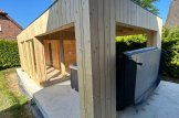 Ufficio in legno con porticato PREMIUM (34 mm + rivestimento), 5x3 m, 15 m² + 9 m² customer 2