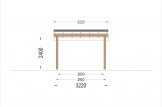 Tettoia auto in legno LUNA F 3.2x6 m con una parete laterale specification 2
