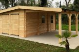 Garage in legno con tettoia auto (44 mm), 4x6 m + 3x6 m (tettoia) customer 2
