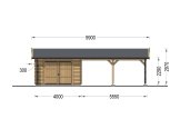 Garage in legno MULTI (44 mm) 4x6 m con tettoia auto in legno doppia 5.5x6 m specification 2