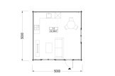 Casetta in legno da giardino DREUX (44 mm), 5x5 m, 25 m² specification 1