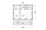 Casa in legno abitabile ANGELA S (Coibentata, 44 mm + rivestimento), 6x9 m, 45 m² specification 1