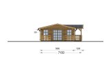 Casa in legno con porticato DONNA S (44+44 mm), 63 m² + 11.5 m² specification 2