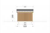 Tettoia auto in legno LUNA F 3.2x6 m con parete a forma di L specification 4