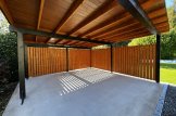 Tettoia auto in legno doppia LUNA DUO F 6x6 m con una parete laterale customer 1