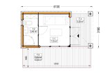 Casetta in legno da giardino INES PLUS con porticato (Coibentata, 34 mm + rivestimento), 6x3 m, 18 m² specification 1