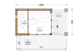 Casetta in legno da giardino INES PLUS con porticato (Coibentata, 34 mm + rivestimento), 6x3 m, 18 m² specification 1