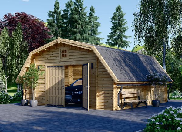 Garage in legno TEXAS (44 mm), 6x6 m, 36 m² avp.ui.product_images.thumbnail 1