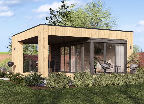 Casetta in legno da giardino INES PLUS con porticato frontale (34 mm + rivestimento), 6x6 m, 36 m² avp.ui.product_images.thumbnail 1