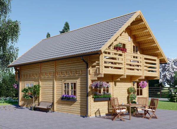 Casa in legno abitabile LANGON (Coibentata, 44+44 mm), 95 m² avp.ui.product_images.thumbnail 1