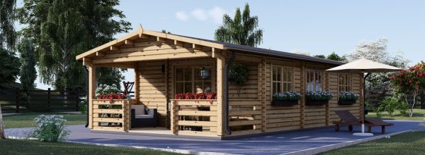 Casa in legno HYMER (44+44 mm), 42 m² + 10 m² di porticato