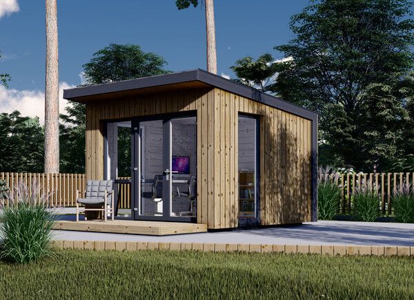 Ufficio in legno da giardino EVELIN (34 mm + rivestimento), 3x3 m, 9 m² avp.ui.product_images.thumbnail 1