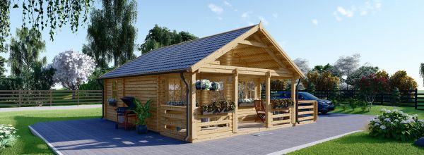 Casa in legno con terrazza ANGERS (44 mm), 36 m² + 19 m²