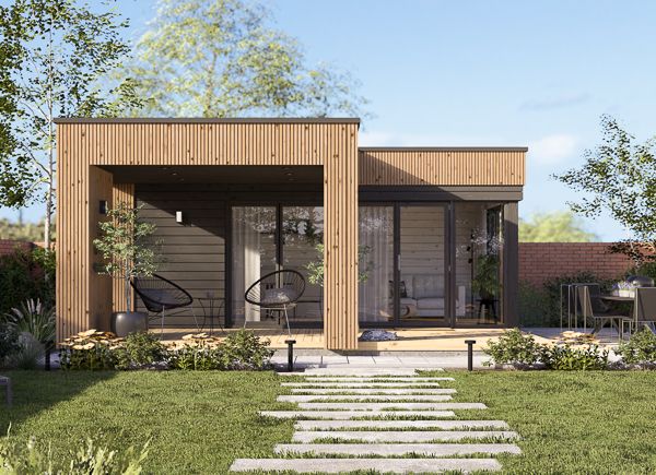 Casetta in legno da giardino INES PLUS con porticato a L (34 mm + rivestimento), 6x6 m, 36 m² avp.ui.product_images.thumbnail 1