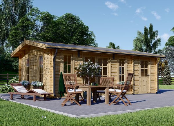 Casetta in legno con deposito attrezzi LEA (44 mm), 7x4 m, 28 m² avp.ui.product_images.thumbnail 1