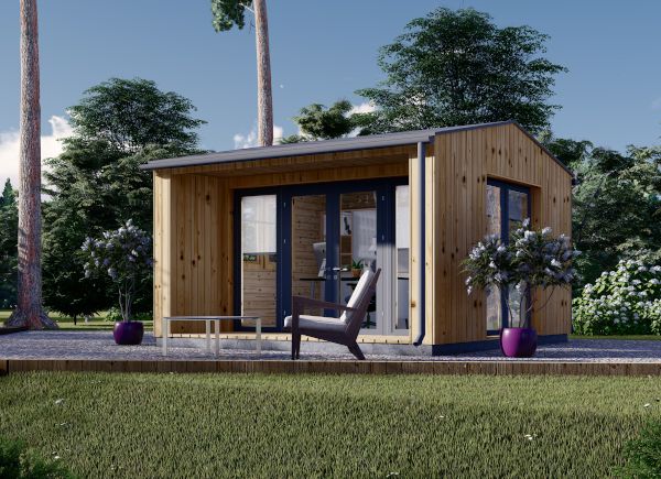 Ufficio in legno da giardino TINA (34 mm + rivestimento), 4x4 m, 12 m² avp.ui.product_images.thumbnail 1