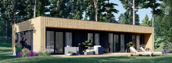 Casa in legno abitabile KAYA 3 (Coibentata PLUS, 44 mm + rivestimento), 70 m²
