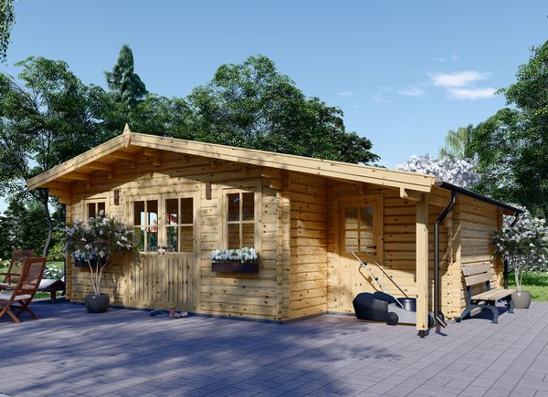 Casetta in legno con deposito attrezzi CLARA (44 mm), 7x4 m, 28 m² avp.ui.product_images.thumbnail 1