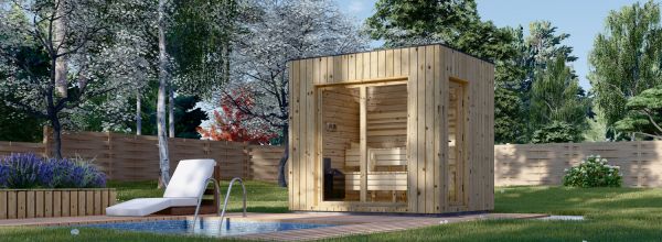 Sauna da esterno DELLA (34 mm + rivestimento), 2,6 x 2,1 m, 3,8 m²