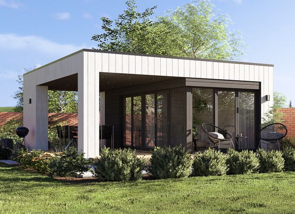 Casetta in legno da giardino INES PLUS con porticato frontale (34 mm + rivestimento), 6x6 m, 36 m² avp.ui.product_images.thumbnail 1