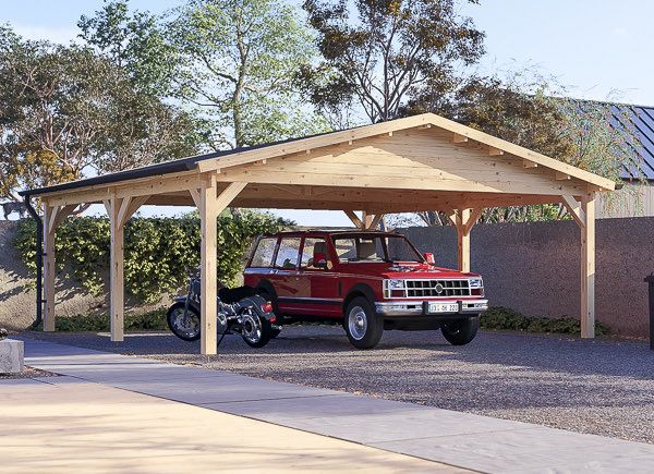 Tettoia auto in legno doppia CLASSIC DUO, 6x6 m, 36 m² avp.ui.product_images.thumbnail 1