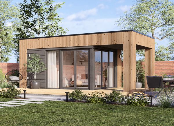 Casetta in legno da giardino INES PLUS con porticato (34 mm + rivestimento), 6x3 m, 18 m² avp.ui.product_images.thumbnail 1