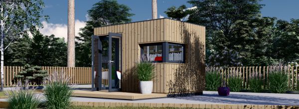 Ufficio in legno da giardino PREMIUM L (Coibentata  PLUS, 34 mm + rivestimento), 3x2 m, 6 m²