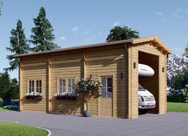 Garage per camper in legno (44 mm), 4x8 m, 32 m² avp.ui.product_images.thumbnail 1