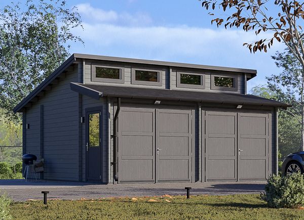 Garage in legno doppio TWIN DUO (44 mm), 6x6 m, 36 m² avp.ui.product_images.thumbnail 1