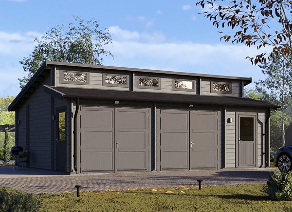 Garage in legno doppio TWIN DUO (44 mm), 8x6 m, 48 m² avp.ui.product_images.thumbnail 1
