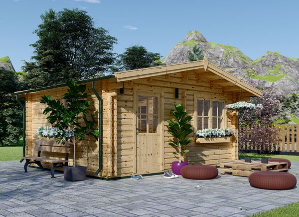 Casetta in legno da giardino NINA (Coibentata, 44+44 mm), 6x6 m, 36 m² avp.ui.product_images.thumbnail 1