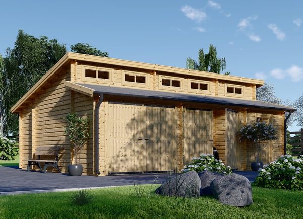 Garage in legno doppio TWIN DUO (44 mm), 8x6 m, 48 m² avp.ui.product_images.thumbnail 1