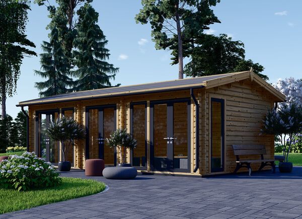 Casa in legno da giardino MARION (Coibentata, 44+44 mm), 7.5x4 m, 30 m² avp.ui.product_images.thumbnail 1