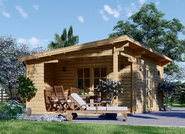 Casetta in legno da giardino CARL (34 mm), 5x4 m, 20 m² + 8 m² di porticato avp.ui.product_images.thumbnail 1