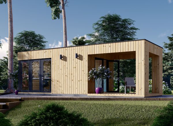 Ufficio in legno con porticato PREMIUM (34 mm + rivestimento), 5x3 m, 15 m² + 9 m² avp.ui.product_images.thumbnail 1