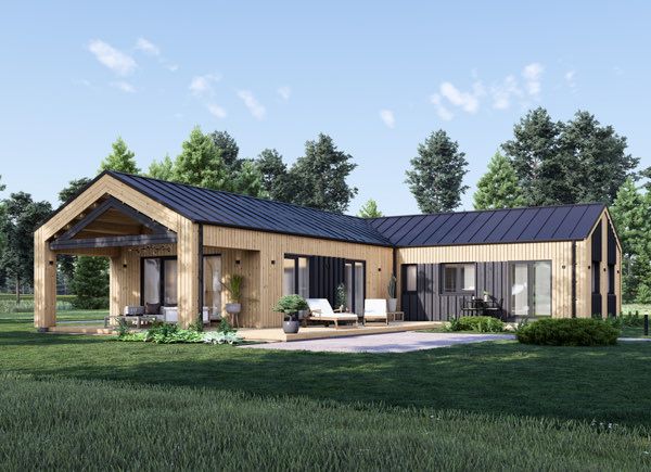 Casa in legno abitabile TESSA RV (Coibentata PLUS, 44 mm + rivestimento), 130 m² avp.ui.product_images.thumbnail 1
