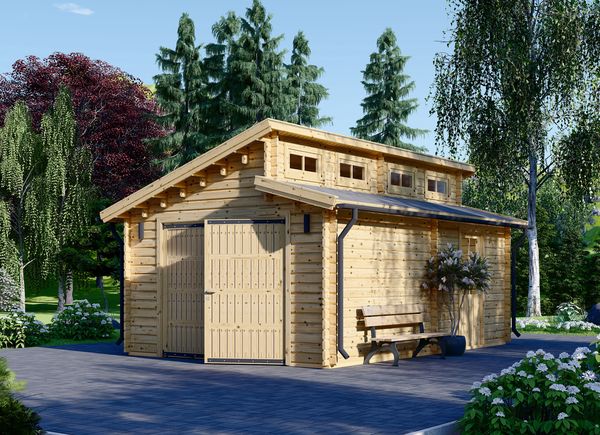 Garage in legno TWIN (44 mm), 4x6 m, 24 m² avp.ui.product_images.thumbnail 1