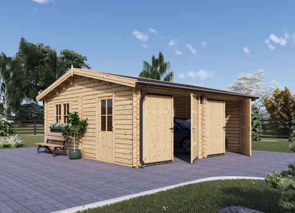 Garage in legno doppio ALTERNATIVE (44 mm), 6x6 m, 36 m² avp.ui.product_images.thumbnail 1