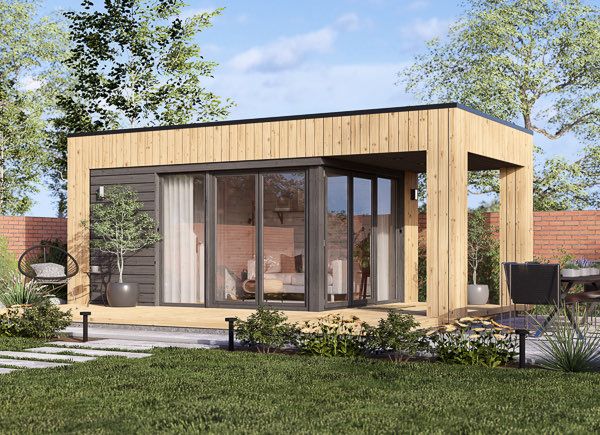 Casetta in legno da giardino INES PLUS con porticato (34 mm + rivestimento), 6x3 m, 18 m² avp.ui.product_images.thumbnail 1