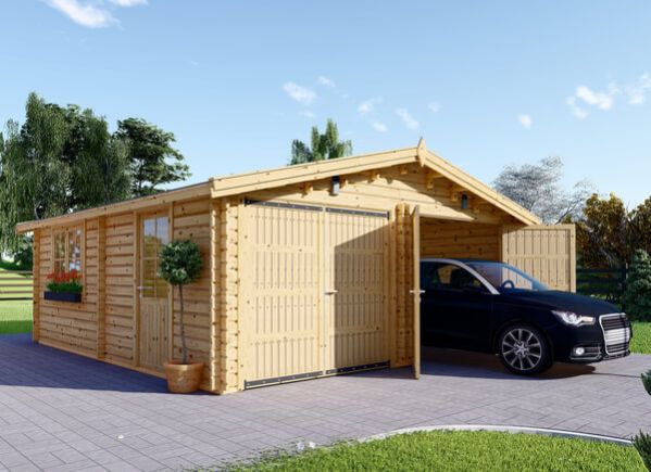 Garage in legno doppio CLASSIC DUO (44 mm), 6x6 m, 36 m² avp.ui.product_images.thumbnail 1