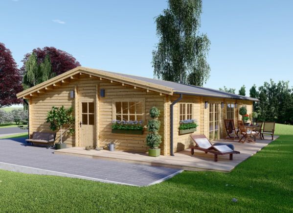 Casa in legno abitabile LIMOGES (Coibentata, 44+44 mm), 103 m² avp.ui.product_images.thumbnail 1