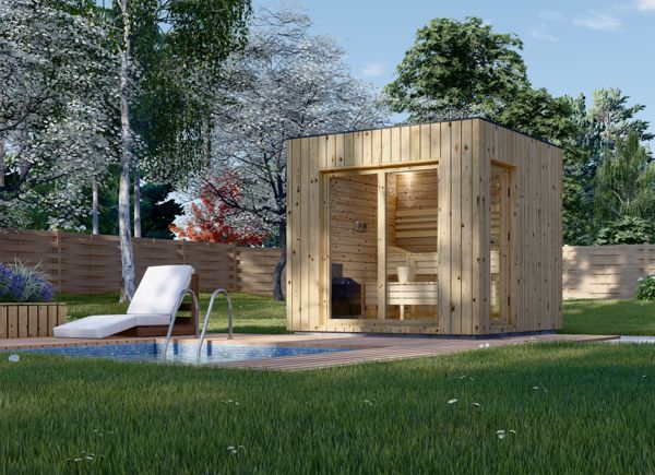 Sauna da esterno DELLA (34 mm + rivestimento), 2,6 x 2,6 m, 5 m² avp.ui.product_images.thumbnail 1
