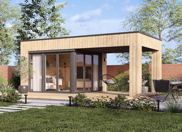 Casetta in legno da giardino INES con porticato (34 mm + rivestimento), 6x3 m, 18 m² avp.ui.product_images.thumbnail 1
