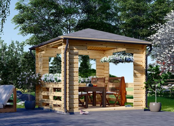 Gazebo da giardino in legno FLORA (44 mm), 3x3 m, 9 m² avp.ui.product_images.thumbnail 1