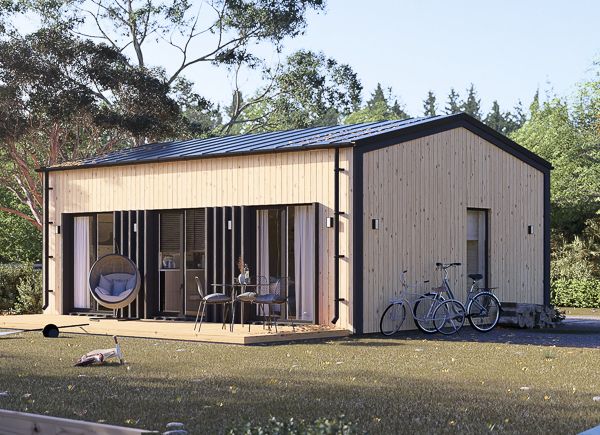 Casa in legno abitabile ANGELA RV (Coibentata PLUS, 44 mm + rivestimento), 43 m² avp.ui.product_images.thumbnail 1