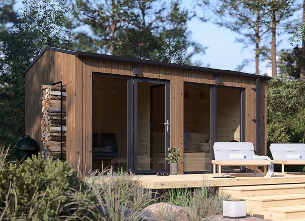Sauna in legno SERENE 2 con spogliatoio (ThermoWood) – 4,5×2,5 m, 9,35 m² avp.ui.product_images.thumbnail 1
