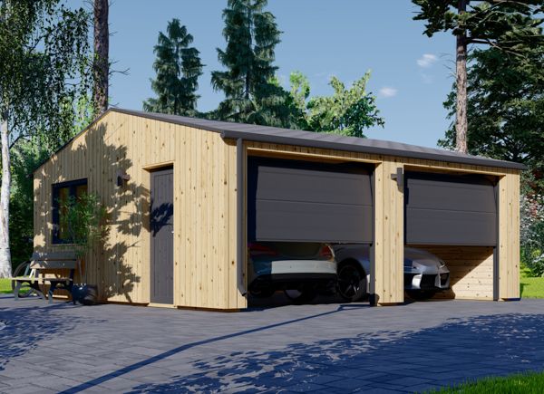 Garage in legno doppio SILVIA DUO ALT (34 mm + rivestimento), 6x6 m, 36 m² avp.ui.product_images.thumbnail 1