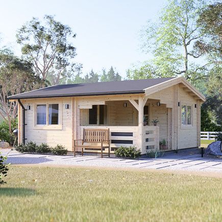 Casetta in legno da giardino OLIVIA S (34+34 mm), 6x6 m, 27 m² + 8 m² di porticato avp.ui.product_images.thumbnail 1