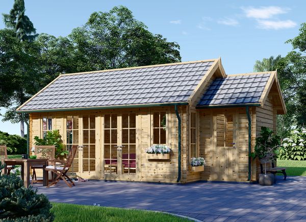 Casetta in legno con deposito attrezzi ELLA (66 mm), 7x4 m, 28 m² avp.ui.product_images.thumbnail 1