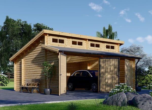 Garage in legno doppio TWIN DUO (44 mm), 6x6 m, 36 m² avp.ui.product_images.thumbnail 1